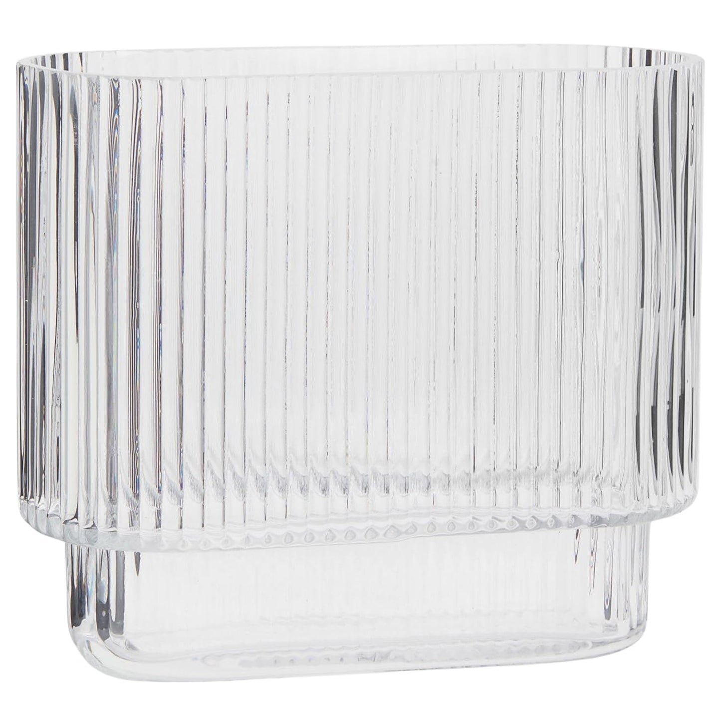 Glasvase, gerippte Vase für Blumen, Blumenvasen für Tulpen, geriffelte durchsichtige Vasen für Wohnzimmer, Esszimmer, Schlafzimmer, Regal, Hochzeit, Büro, Couchtisch, Geburtstag, 19 cm