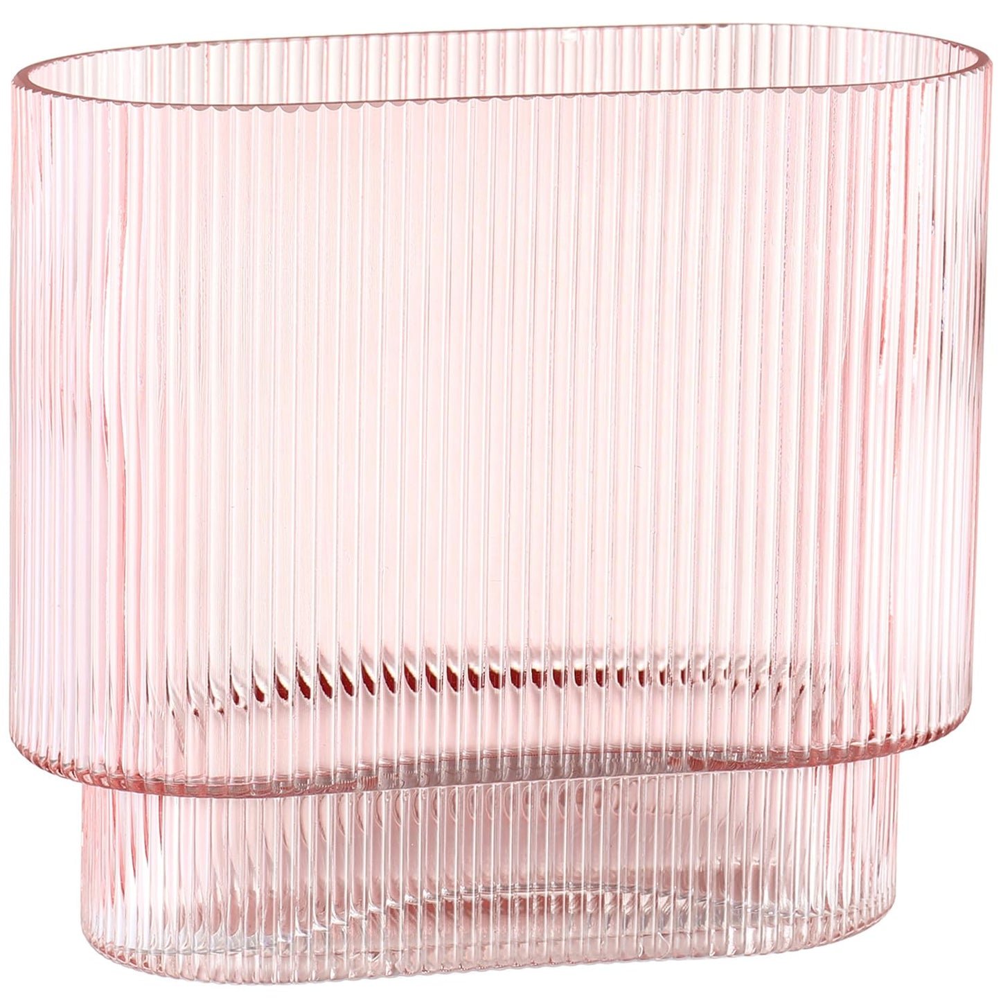 Glasvase, gerippte Vase für Blumen, Blumenvasen für Tulpen, geriffelte durchsichtige Vasen für Wohnzimmer, Esszimmer, Schlafzimmer, Regal, Hochzeit, Büro, Couchtisch, Geburtstag, 19 cm